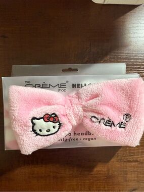 The Crème Shop x Hello Kitty Pink and White Striped Bow Spa Headband *NWT